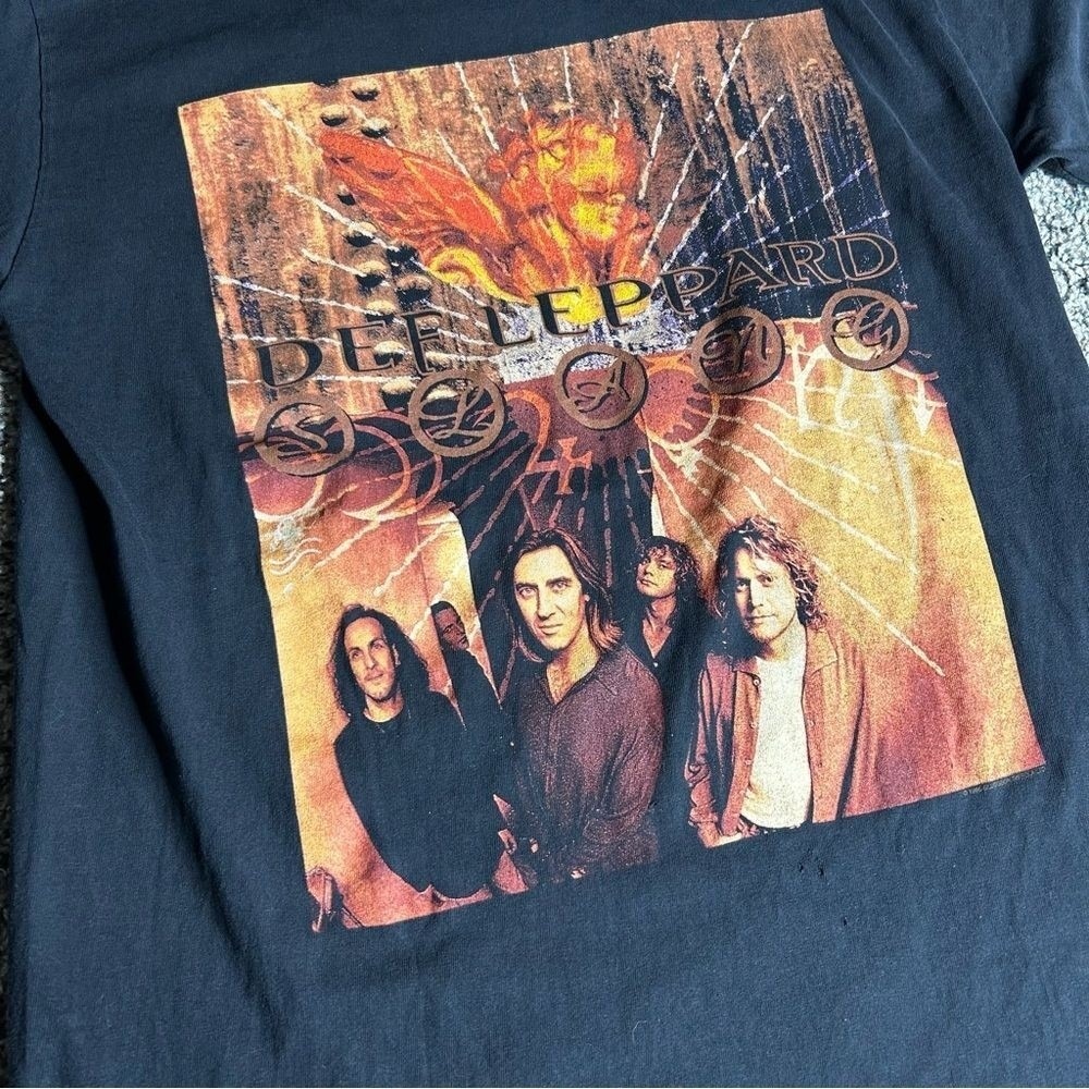 Vintage Def Leppard Shirt Mens Large Black 90s 1996 Band Tee Concert Tour Rock - Picture 2 of 10